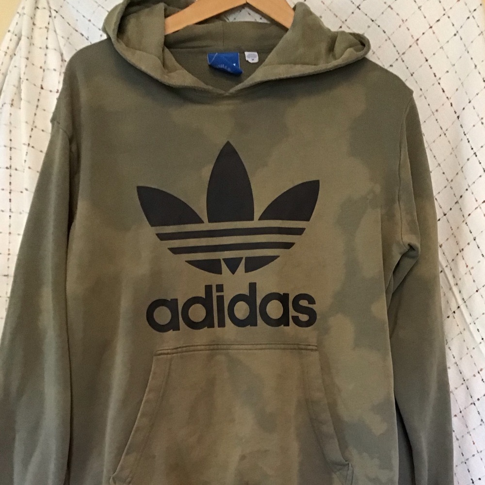 Adidas distressed sweatshirt army green tie dye M